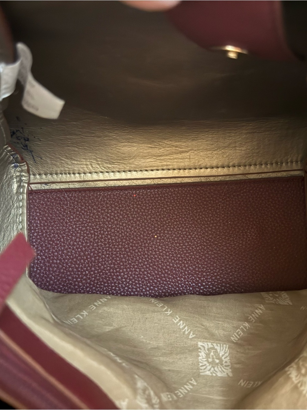 Anne Klein New York MIDI Pebbled Leather Satchel in Color Bloodstone - Picture 7 of 8